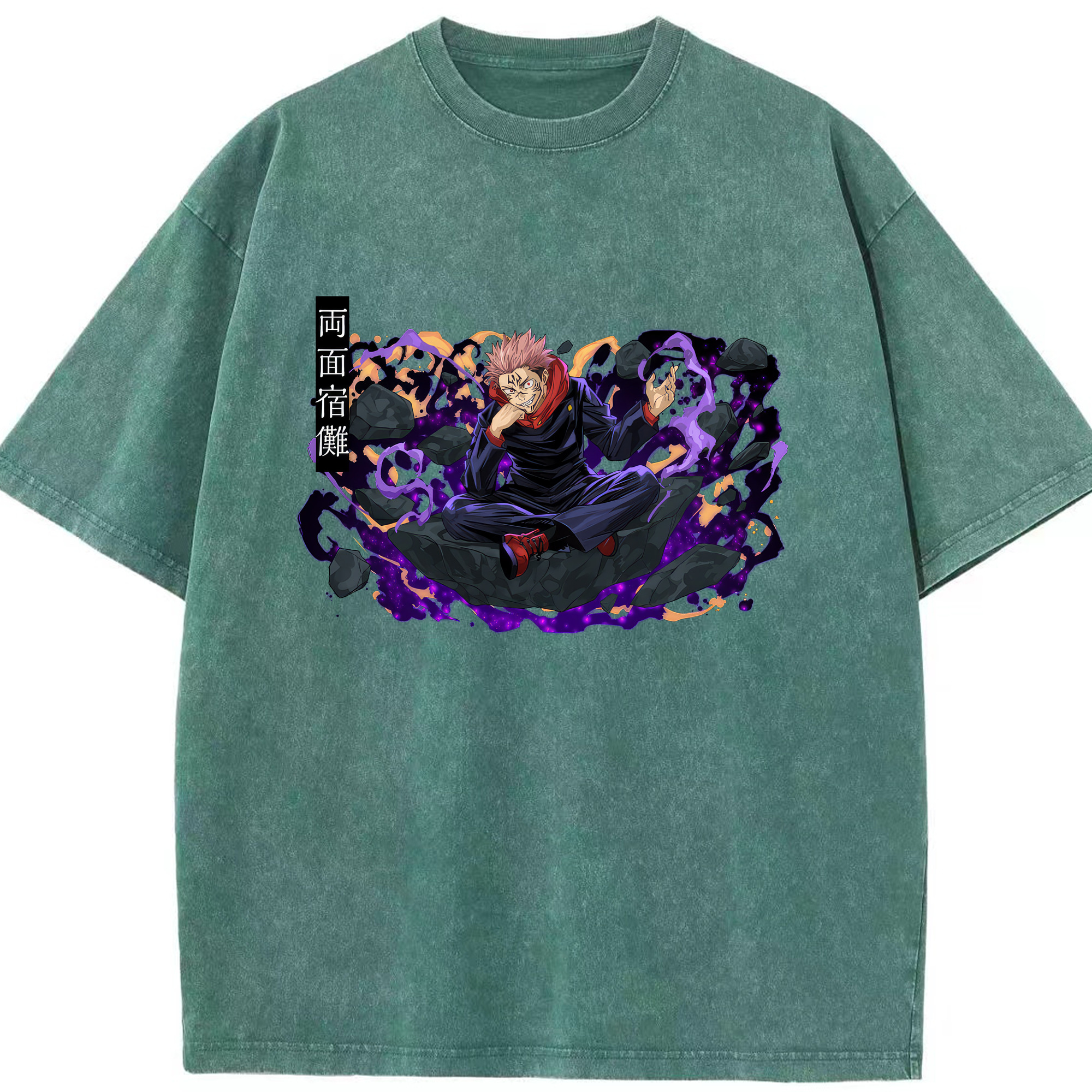 （画像用） 呪術廻戦 Jujutsu Kaisen 綿100% ヴィンテージ風 半袖Tシャツ（フロントプリント）